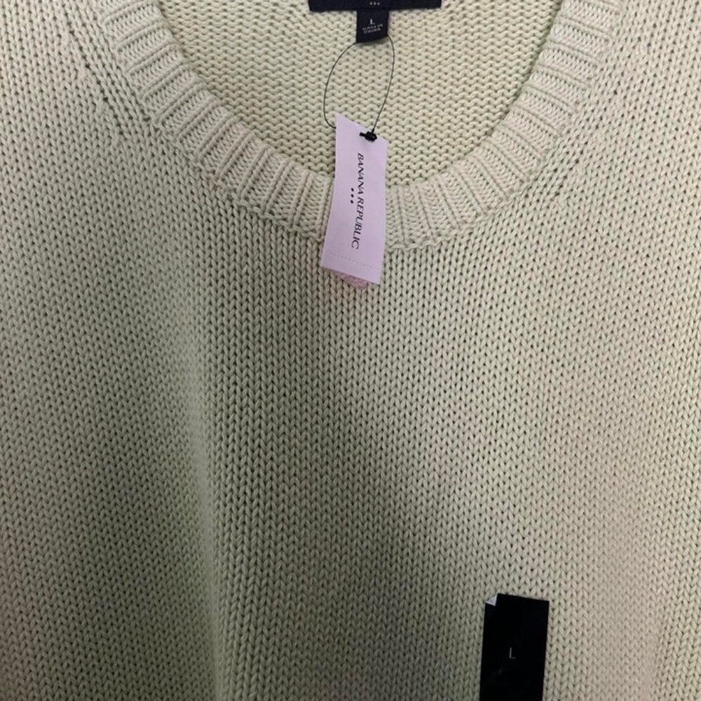 Oversized neon green knit sweater New with tags Banana republic Large j crew - Picture 3 of 4